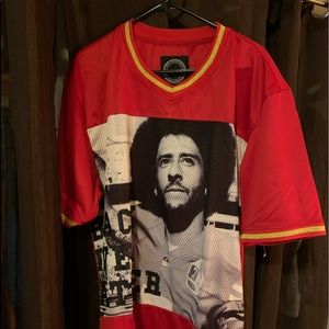 A red Kapernick Jersey Black live matte